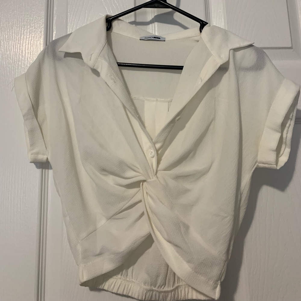 Crop top dress shirt